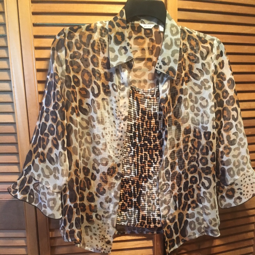 Nicola 2 Piece Animal Print Top Set